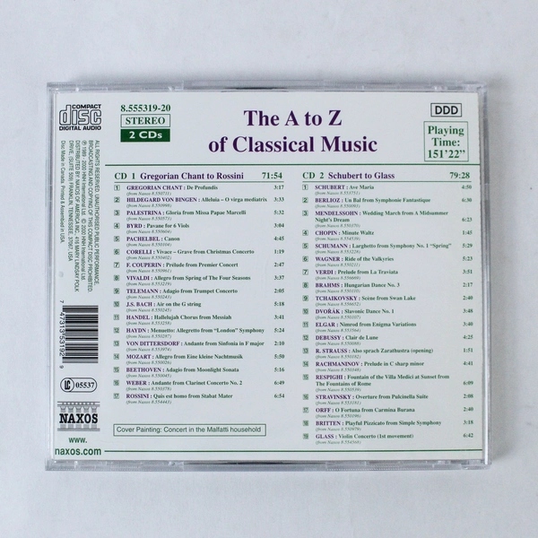 The A to Z of Classical Music 2 CDs Various Artists Naxos 2000 Good Condition