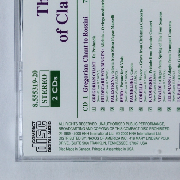 The A to Z of Classical Music 2 CDs Various Artists Naxos 2000 Good Condition