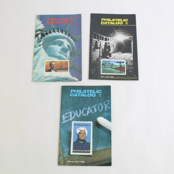Vintage Lot of 3 USPS Philatelic Catalogs March - August 1985 Paperbound