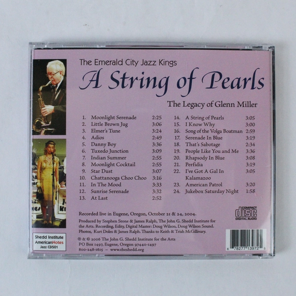 A String of Pearls CD by The Emerald City Jazz Kings - Glenn Miller Legacy