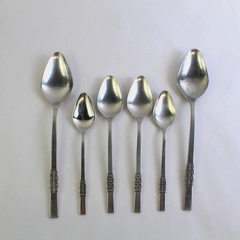 Lot of 6 International Stainless Deluxe Danish Scroll Spoons Serving Place Tea 
