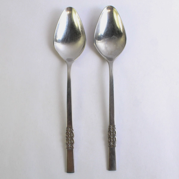 Lot of 6 International Stainless Deluxe Danish Scroll Spoons Serving Place Tea 