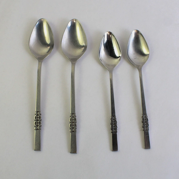 Lot of 6 International Stainless Deluxe Danish Scroll Spoons Serving Place Tea 