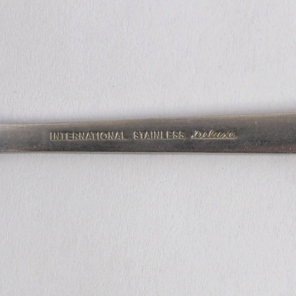 Lot of 6 International Stainless Deluxe Danish Scroll Spoons Serving Place Tea 