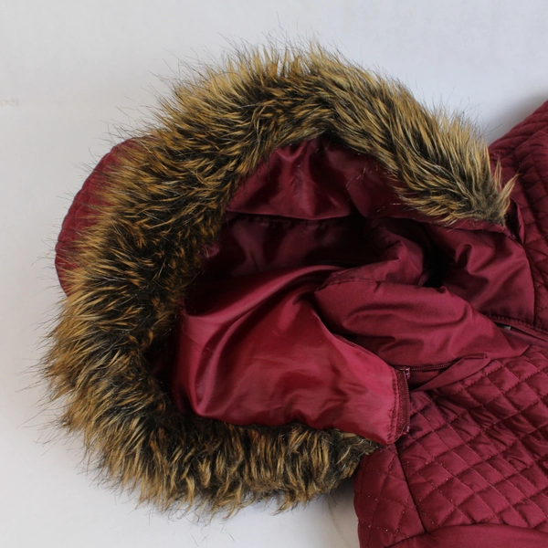 Faded Glory Burgundy Women's Faux Fur Hood Trim Parka Jacket Size 3X