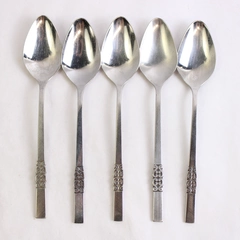 Lot of 5 International Stainless Deluxe Danish Scroll Serving Spoons
