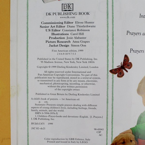 Child's Book of Prayers by Glenda Trist 1999 Hardcover Illustrated