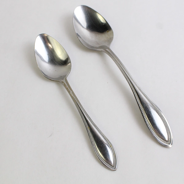 Lot of 3 Pfaltzgraff Everyday Beaded 18/0 Stainless Steel Flatware Spoons