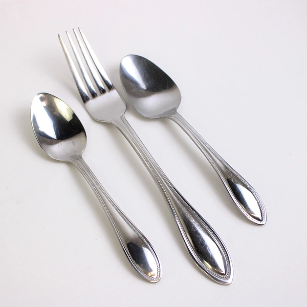 Lot of 6 Pcs Pfaltzgraff Everyday Beaded 18/0 Stainless Steel Flatware Set