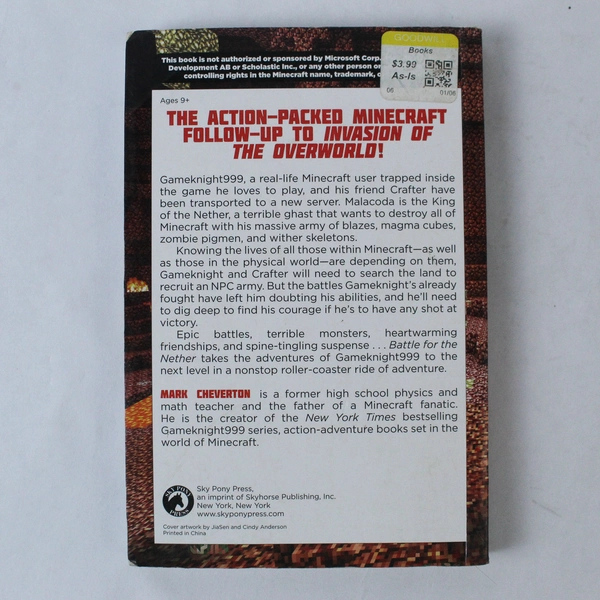 Battle for the Nether by Mark Cheverton, Gameknight999, Pre-owned Paperback