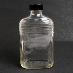 Armstrong Cork Co Vintage Cough Syrup Empty Clear Glass Bottle W/ Measure Lines