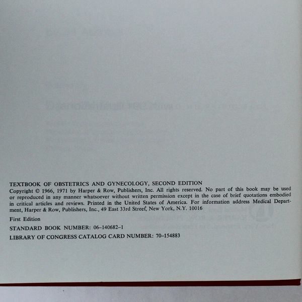 Textbook of Obstetrics & Gynecology 2nd Ed. Danforth HC 1971 - Spine Wear