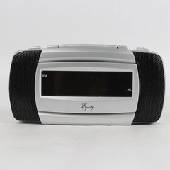 Equity Electronic Alarm Clock Model 30240 Black Silver Turns On