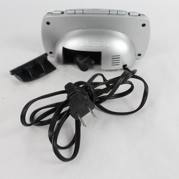 Equity Electronic Alarm Clock Model 30240 Black Silver Turns On