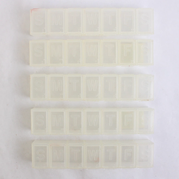 Lot of Walgreens Clear Plastic Weekly Medication Pill Boxes