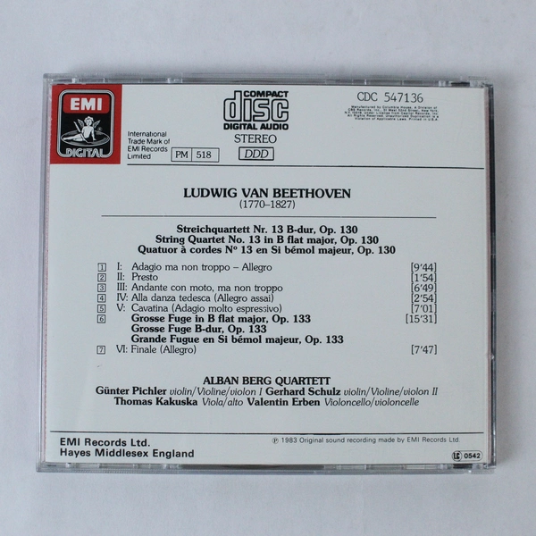 Alban Berg Quartett String Quartets Streichquartette Quators A Cordes Op. 130 CD