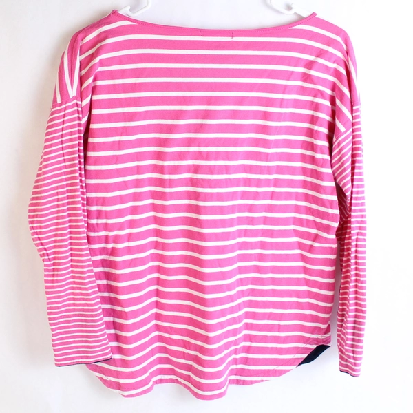 American Living Pink and White Striped Long-Sleeved Shirt Women's Size Medium