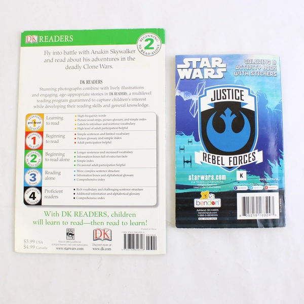 Lot Of 2 Kids Books: Star Wars The Clone Wars; Anakin In Action! & Coloring Book