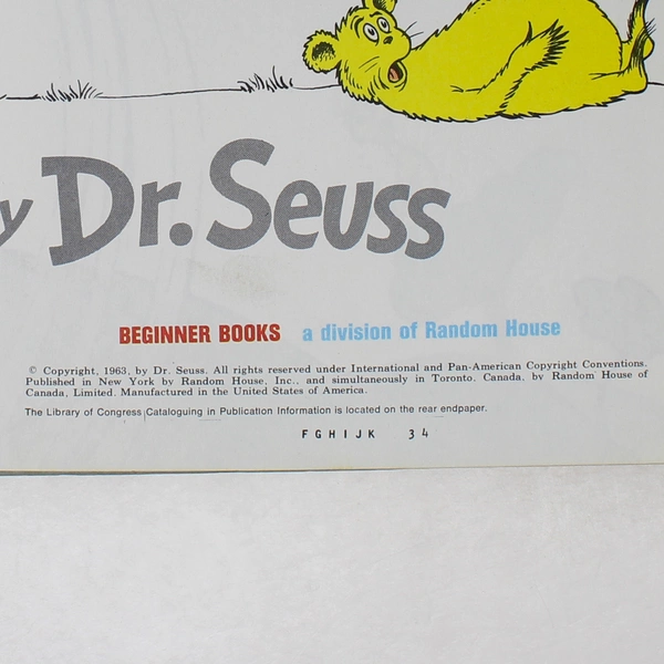 Vintage Hop On Pop by Dr. Seuss 1963 Hardcover Random House