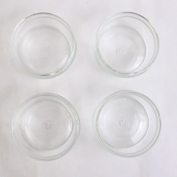 Set of 4 Small Clear Glass Ramekin Jars No Lids Kitchen Storage