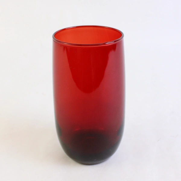Vintage Anchor Hocking Roly Poly Royal Ruby Iced Tea Glass 