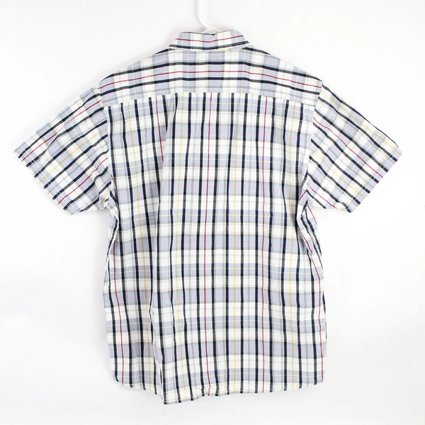 U.S. Polo Assn Boys Size 18 Button Up Shirt Top Plaid Short Sleeve 100% Cotton