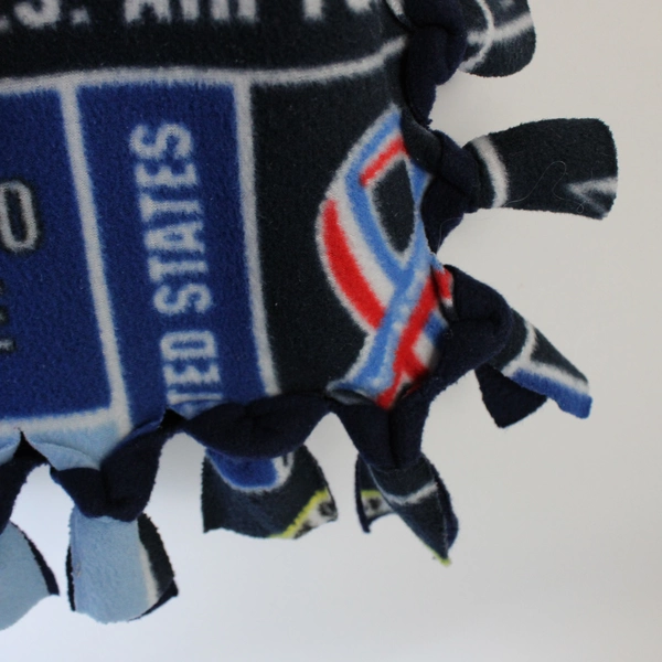 Handmade Navy Blue Air Force Fleece Tie Blanket 38" x 41"