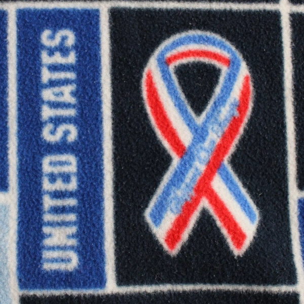 Handmade Navy Blue Air Force Fleece Tie Blanket 38" x 41"