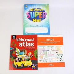 Lot Of 3 Children's Activity Books Birds, Kids Road Atlas, All About Super Me!