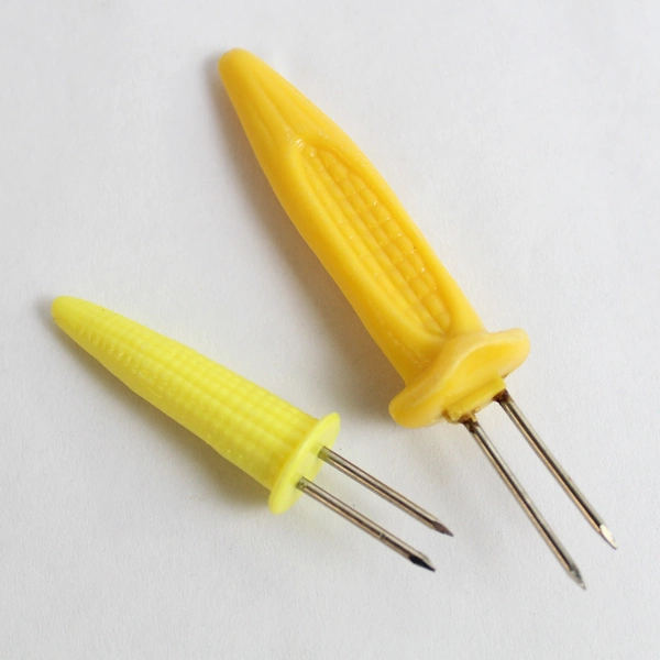 Lot of 12 Unbranded Corn Cob Forks Holders Appetizer Design Mini Yellow Corn
