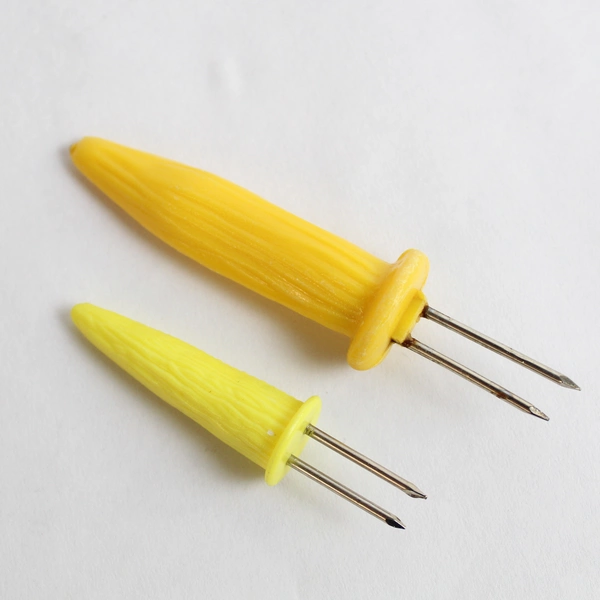 Lot of 12 Unbranded Corn Cob Forks Holders Appetizer Design Mini Yellow Corn