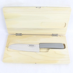 Joylife Outdoor And Camping Goods Chef 5.5" Knife Gray Handle Storage Wooden Box