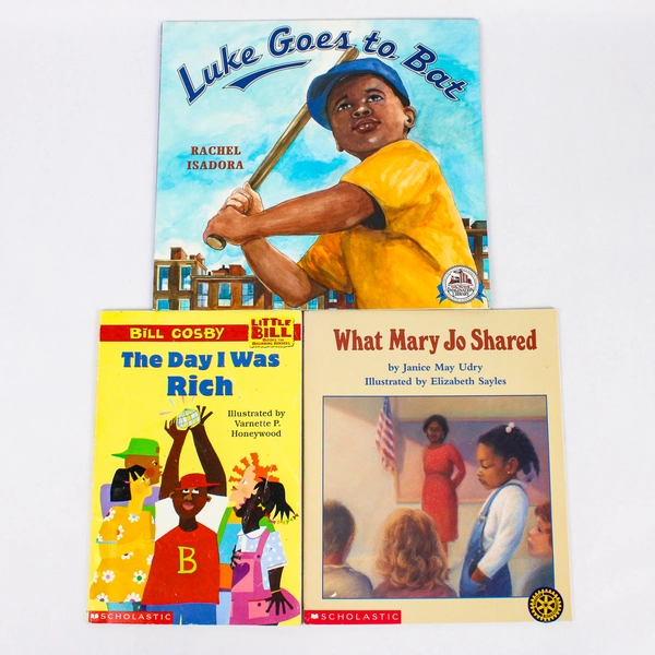 Lot Of 3 Kids Story Books: Little Bill, What Mary Jo Shared & Lucky Goes To Bat