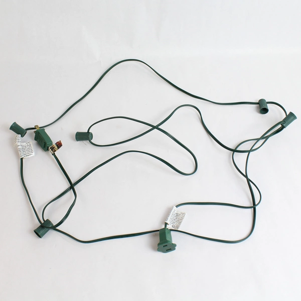 Christmas Light Extension Cord Green 10mm Bulb Socket 135 Inches 5 Sockets