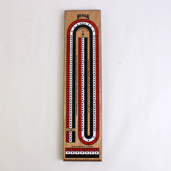 Bicycle Wood 3 Player Cribbage Board With A Deck Of Bicycle Cards 