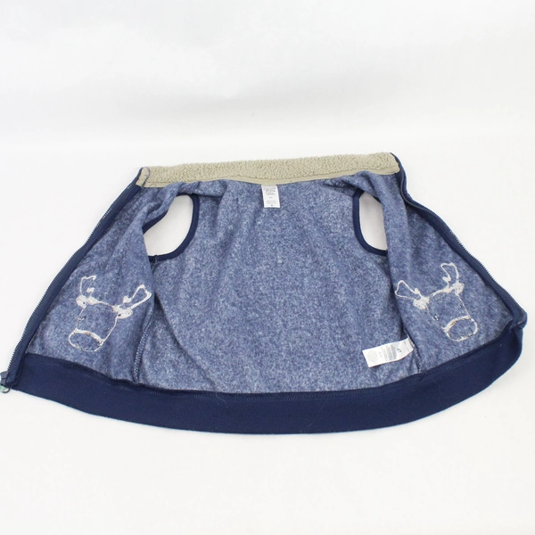 Carters Just One You Fleece Vest Boys Size 4T Navy Blue Moose Full Zip 