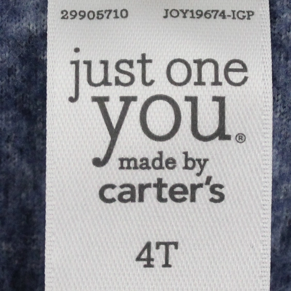 Carters Just One You Fleece Vest Boys Size 4T Navy Blue Moose Full Zip 