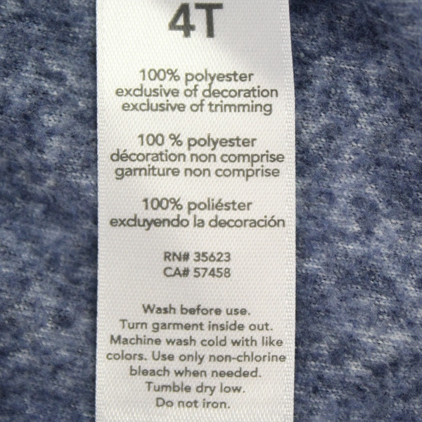 Carters Just One You Fleece Vest Boys Size 4T Navy Blue Moose Full Zip 