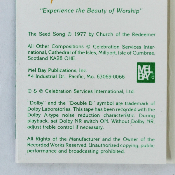 Songs of Joy & Thanksgiving Cassette by The Fisherfolk 1983 - Pre-Owned