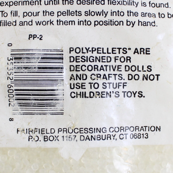Vtg Fairfield Poly Pellets-Weighted Stuffing Material Doll Making Crafts