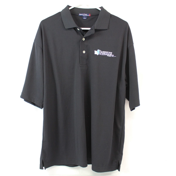 Port Authority Men's L Black Polo New Mississippi River Bridge Project