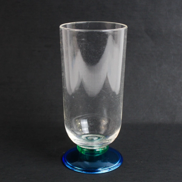 Lot of 3 Unbranded Matching Plastic Collins Glasses Clear/Green/Blue Taiwan