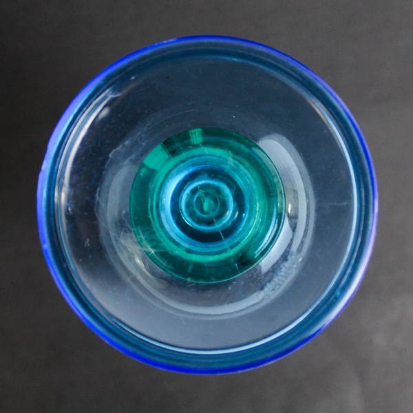 Lot of 3 Unbranded Matching Plastic Collins Glasses Clear/Green/Blue Taiwan