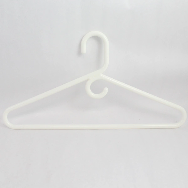 Lot of 10 Tubular Opaque White Hangers for Closet Storage