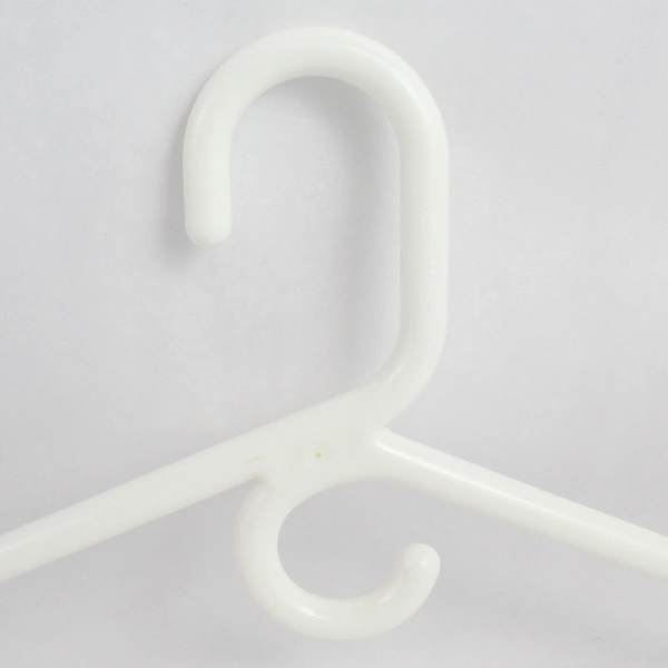 Lot of 10 Tubular Opaque White Hangers for Closet Storage