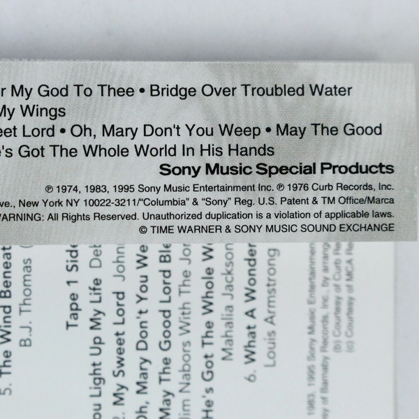 Amazing Grace 22 Inspirational Pop Songs Cassette Tape 1995 - Pre-Owned