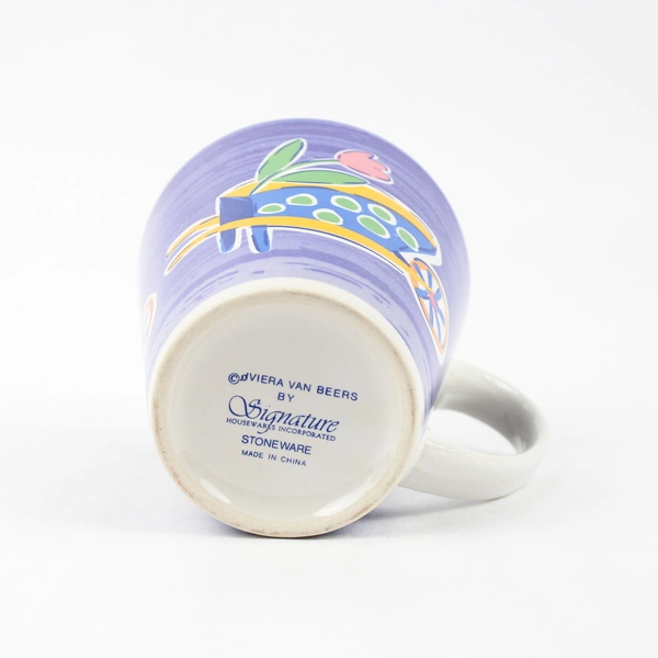 Signature Riviera Van Beers Tulip Stoneware Coffee Mug Wheelbarrow Design