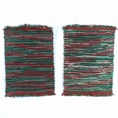Lot of 2 WC Imports Woven Christmas Color Placemats Cotton Blend