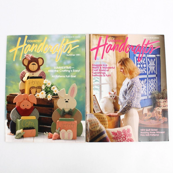 Lot of 2 Country Handcrafts Magazines Winter 1991 & Summer 1991