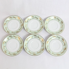 Lot Of 6 Noritake China Number 5267 Alice Style Saucer Replacements Gold Accent